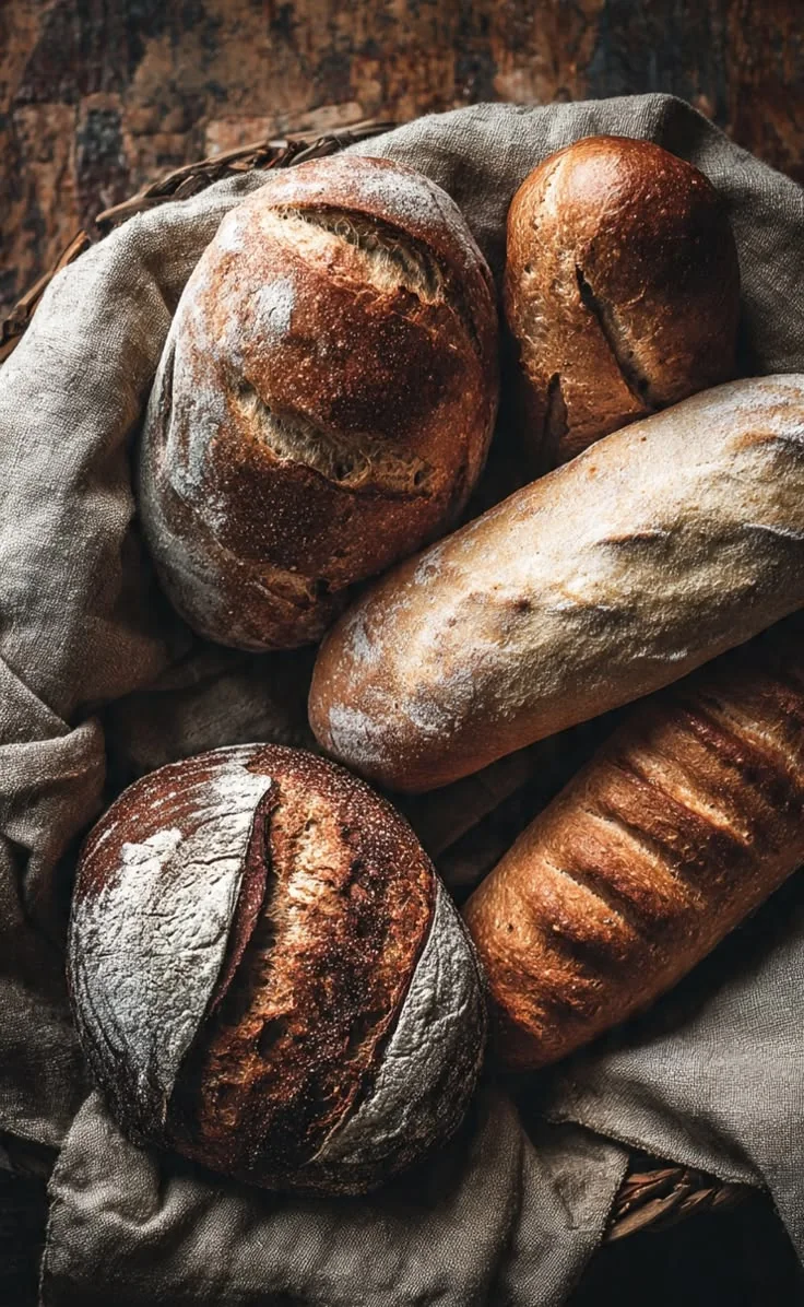Collection of freshly baked artisan loaves