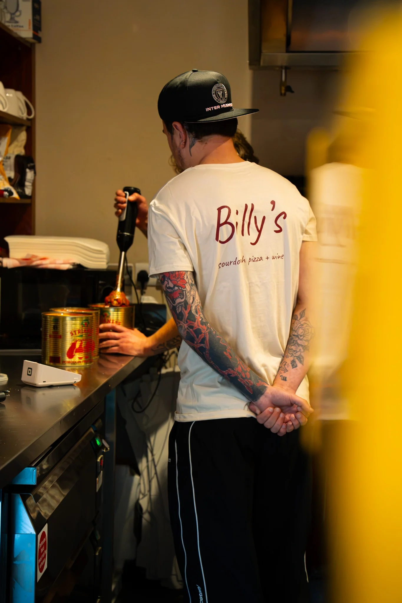 Pizza maker at work in the Billy’s Pizza kitchen in Ballina