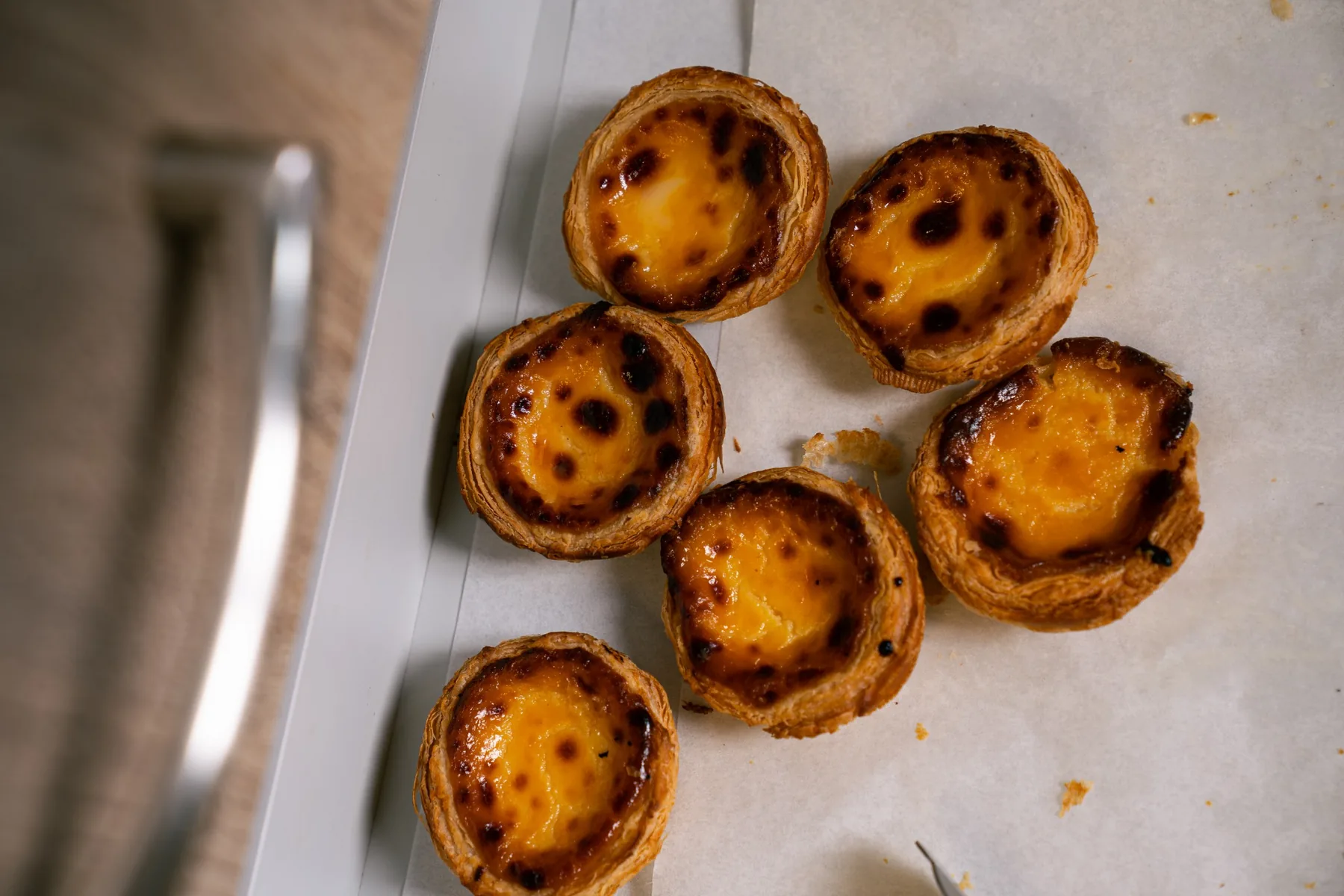 Fresh custard tarts at Jimmys bakery in Ballina