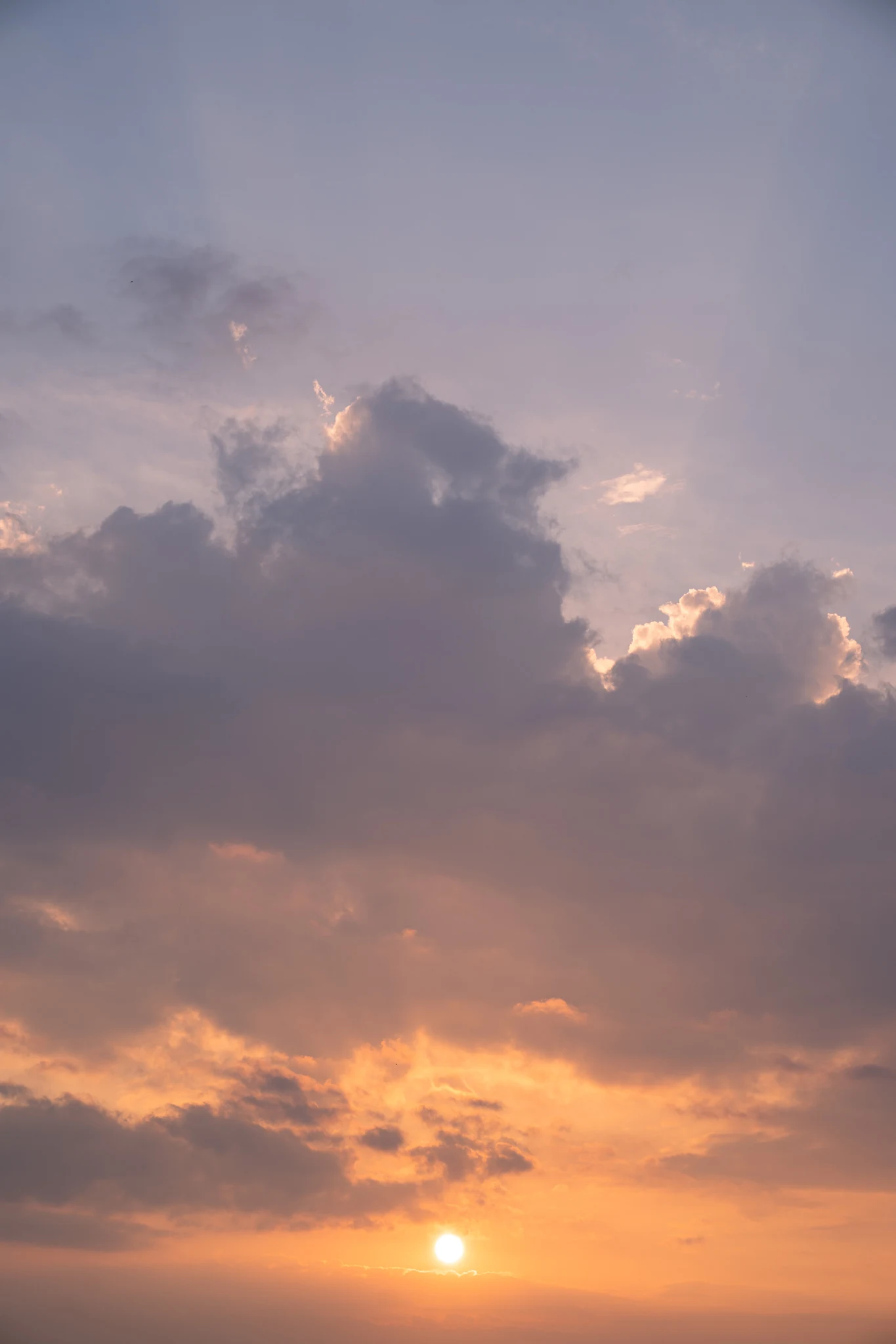 Dramatic clouds illuminated by a warm Irish sunset
